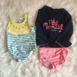 Carters girls 18 month bathing suit set